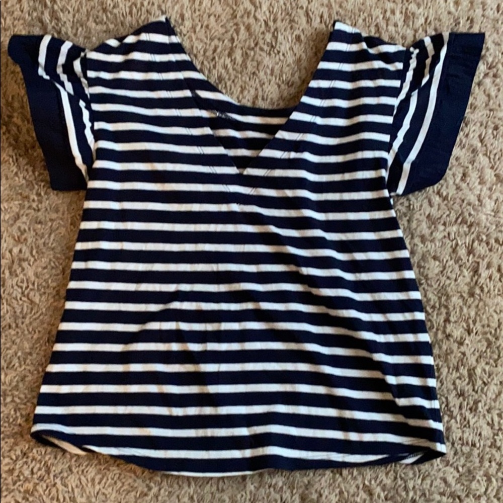 Striped navy blue and white shirt
